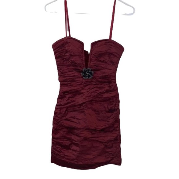 BCBGMaxAzria Tristina Ruched Ruby Cocktail Dress - Picture 1 of 10